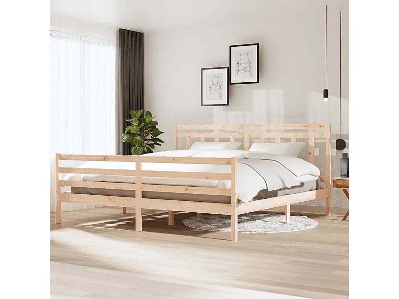 Cadre de lit sans matelas bois massif 200x200 cm
