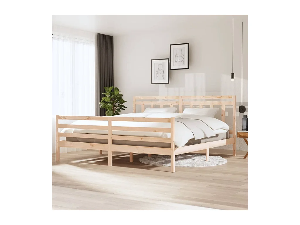 Bedframe zonder matras massief hout 200x200 cm