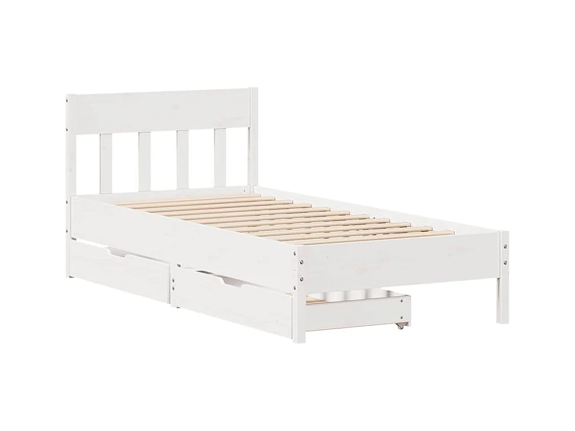 Estructura de cama sin colchón blanca 90x200 cm madera maciza de pino