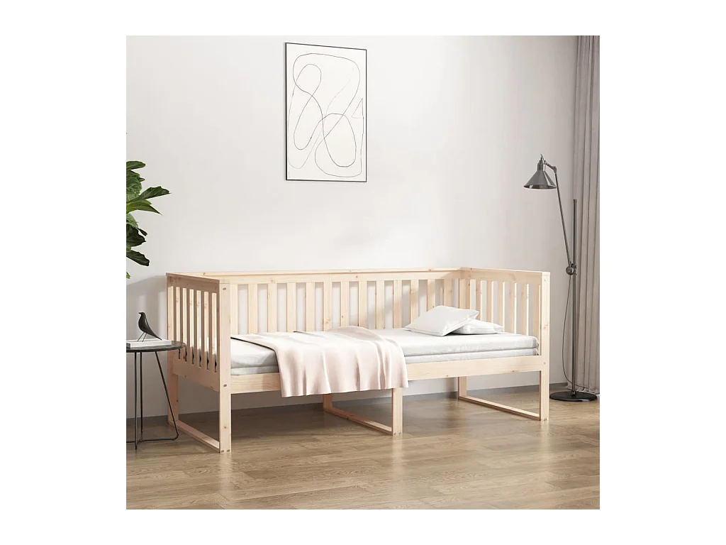 Divano letto senza materasso 90x190 cm in legno massello di pino
