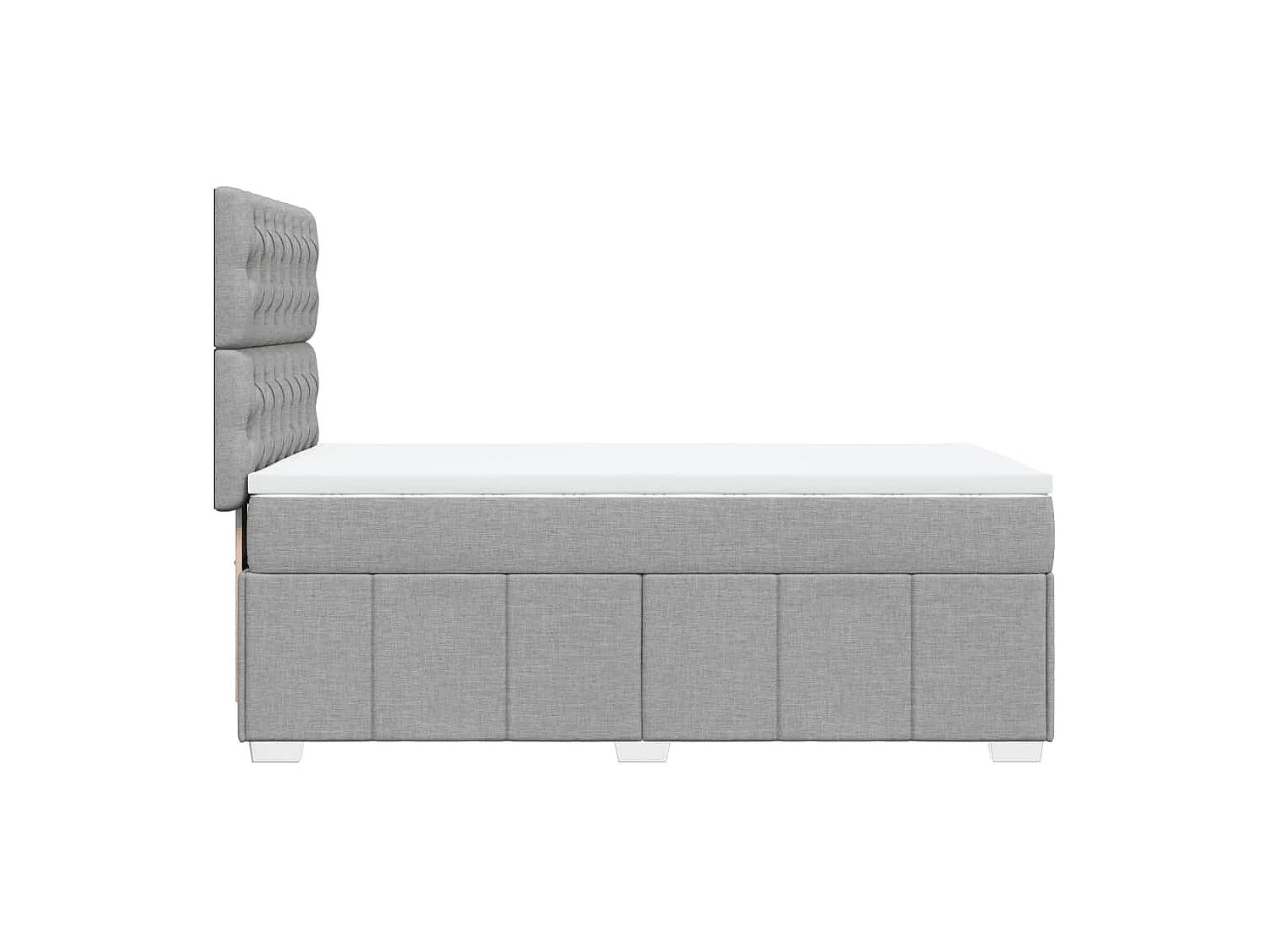 Rete a doghe con materasso grigio chiaro 80x200 cm tessuto