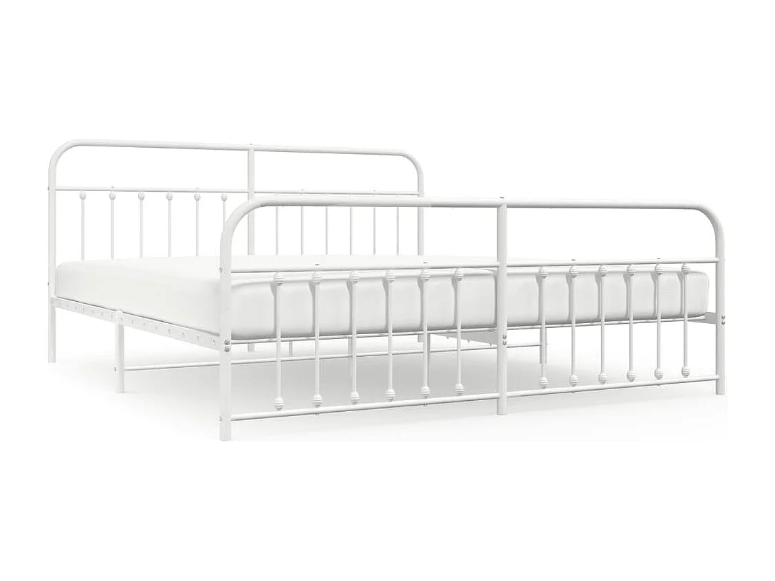 Estructura de cama de metal sin colchón ni piecero blanco 200x200 cm