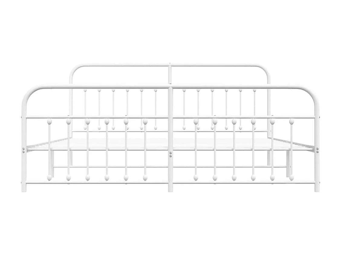Estructura de cama de metal sin colchón ni piecero blanco 200x200 cm