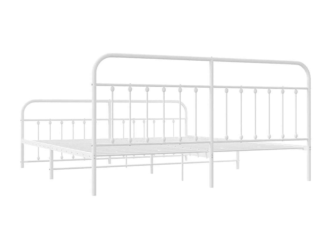 Estructura de cama de metal sin colchón ni piecero blanco 200x200 cm