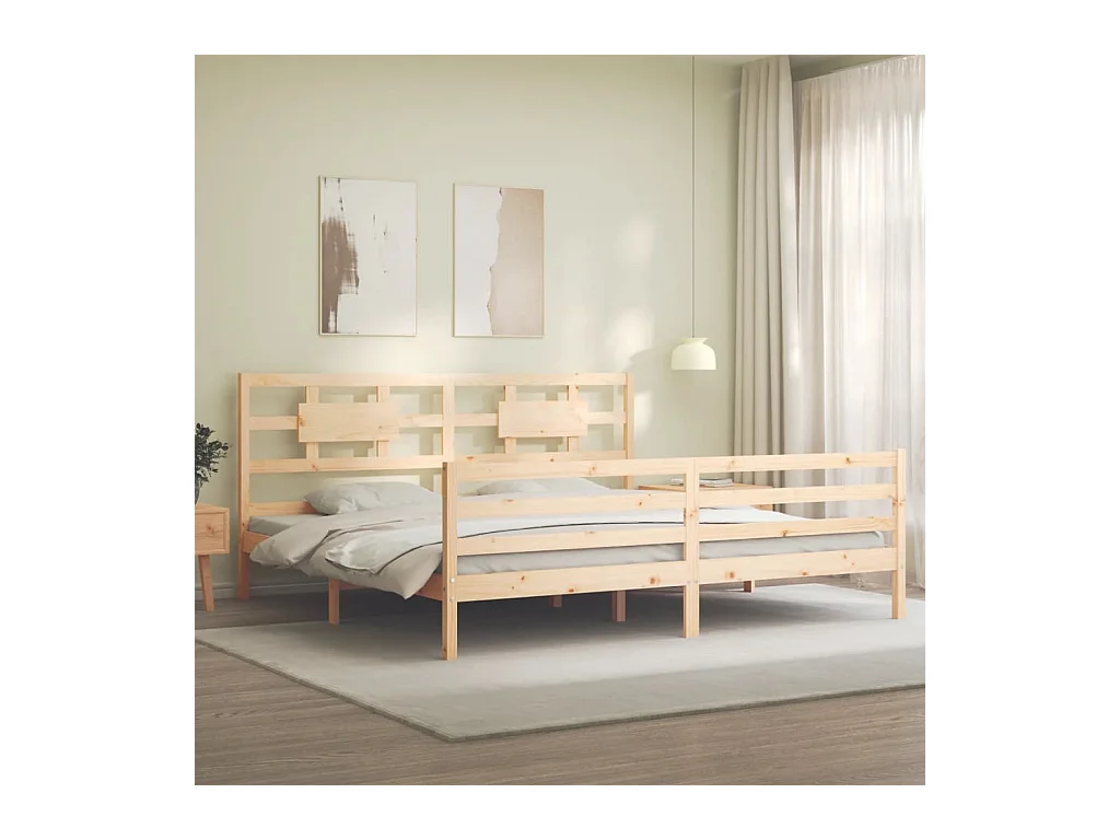 Struttura letto senza materasso 200x200 cm in legno massello
