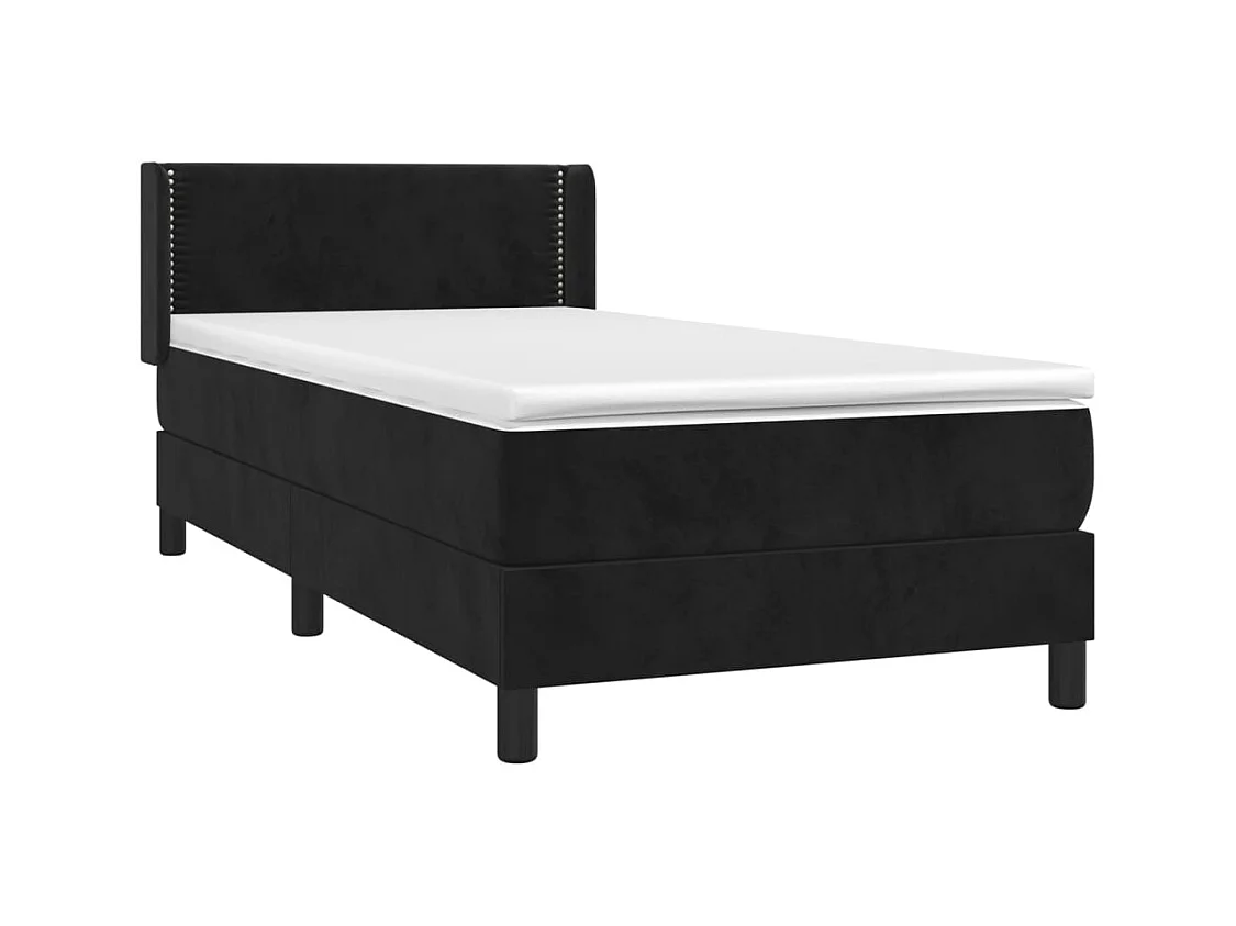 Lattenbodem en matras Zwart 80x200 cm Fluweel