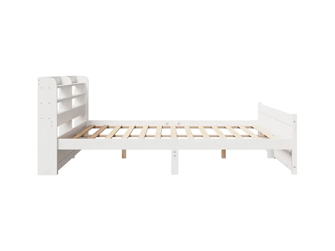 Cadre de lit avec tête de lit sans matelas blanc 200x200 cm