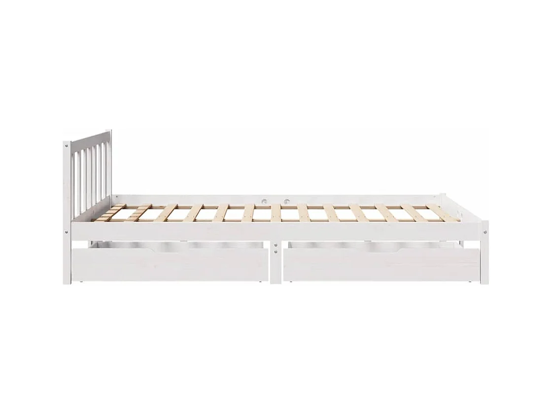 Bedframe zonder matras wit 135x190 cm massief grenenhout