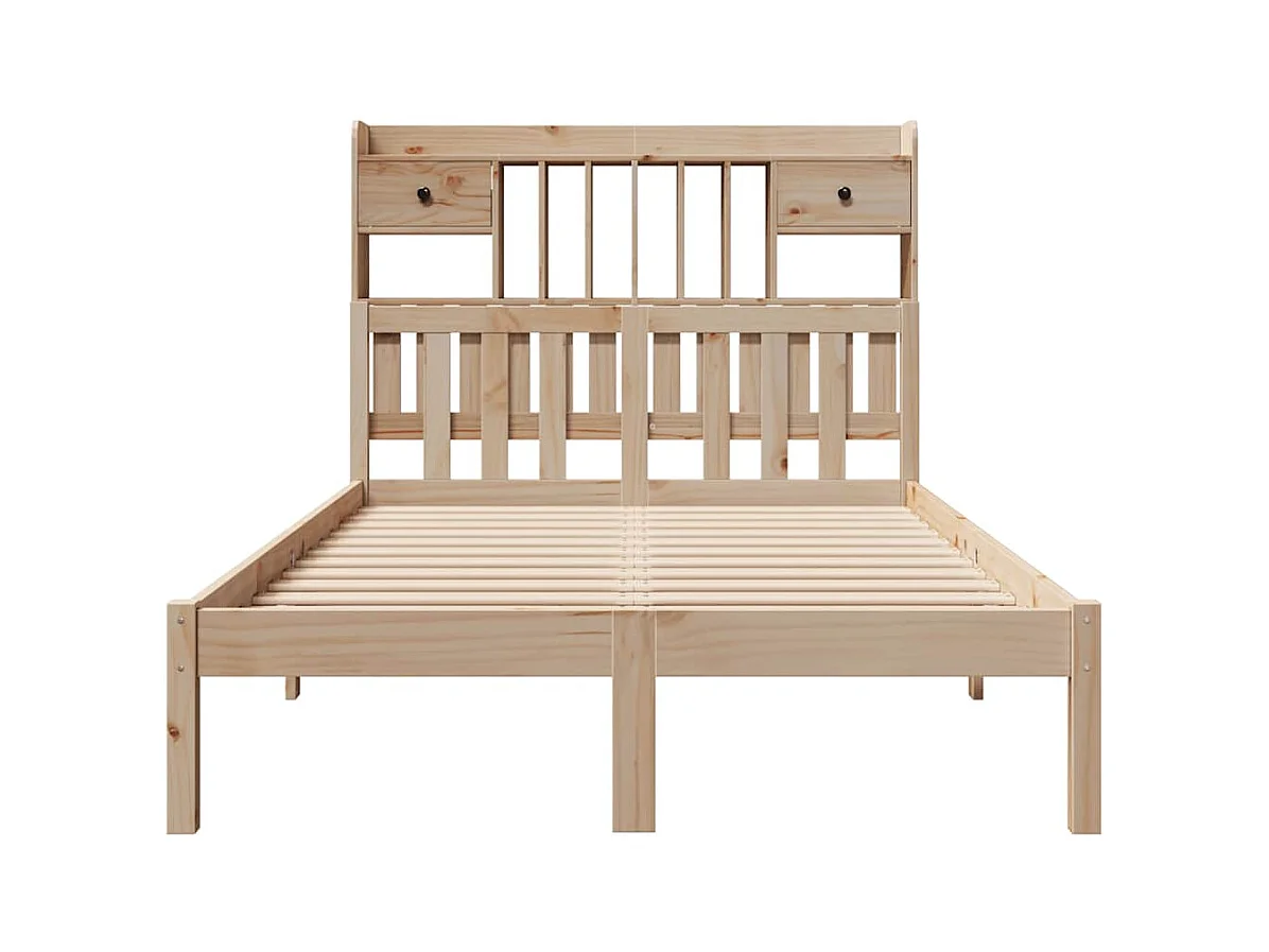 Cama librería sin colchón 135x190 cm madera maciza de pino