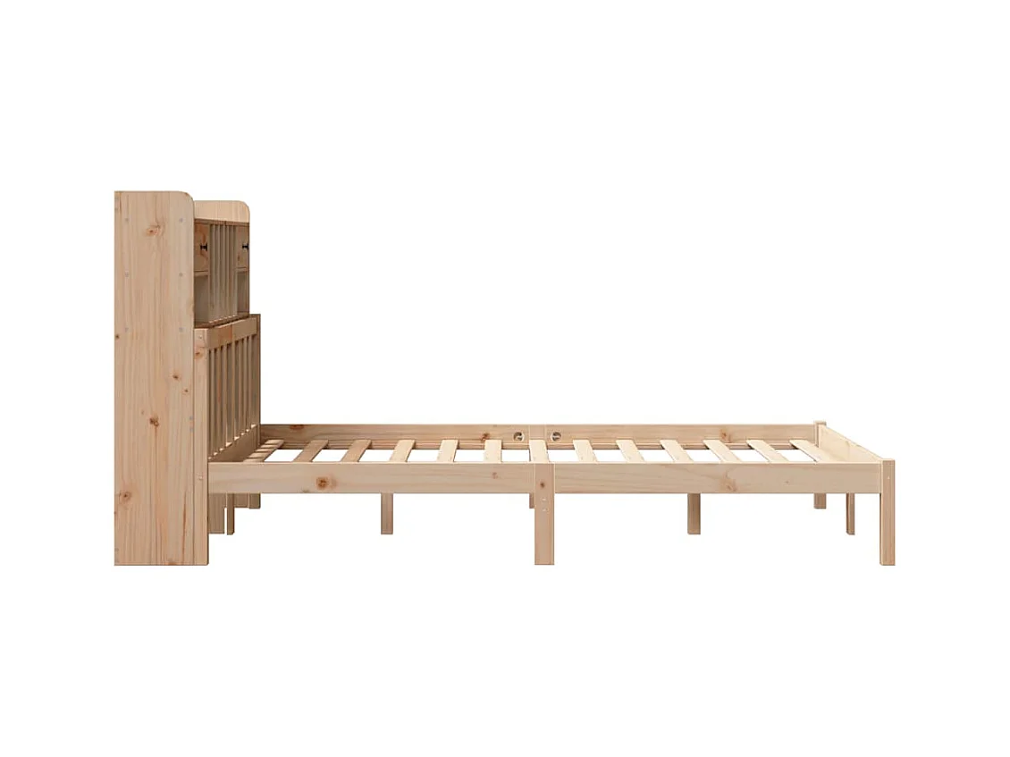Cama librería sin colchón 135x190 cm madera maciza de pino