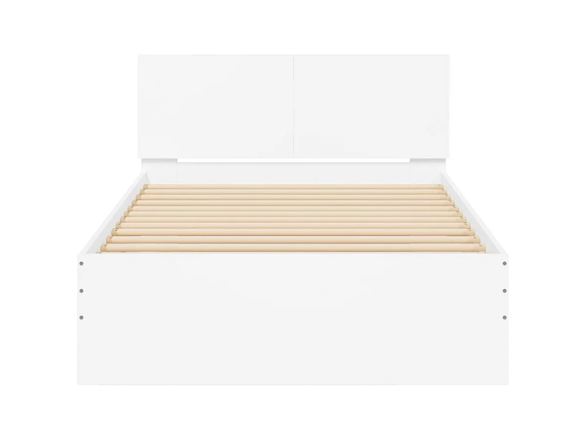 Estructura de cama sin colchón con cabecero blanco 100x200 cm