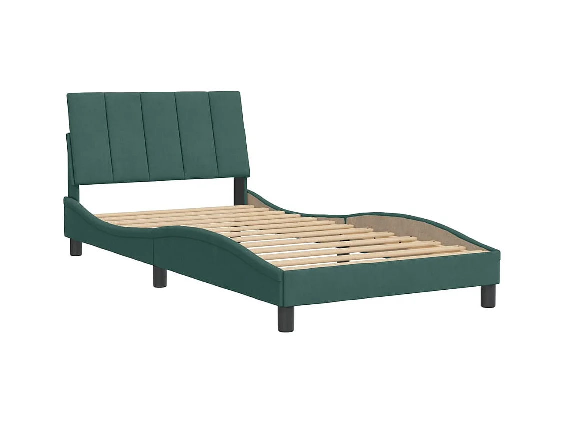 Bedframe zonder matras donkergroen 100x200 cm fluweel