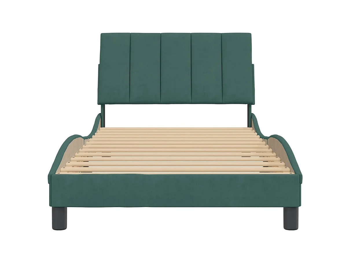 Bedframe zonder matras donkergroen 100x200 cm fluweel