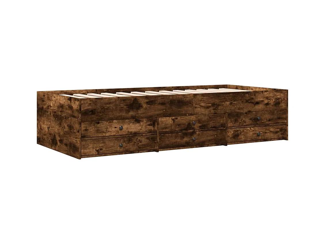 Tagesbett mit Schubladen ohne Matratze Räuchereiche 75x190 cm