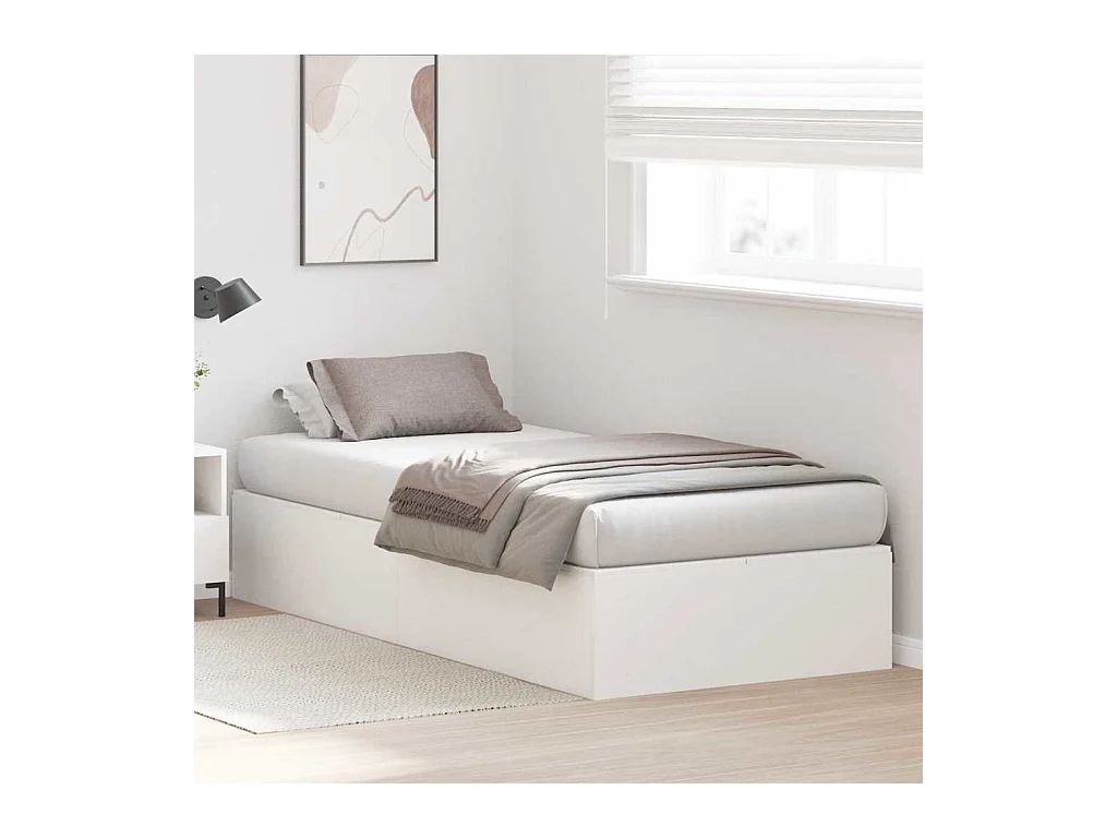 Bedframe met opbergruimte Wit 100 x 200 cm Technisch hout