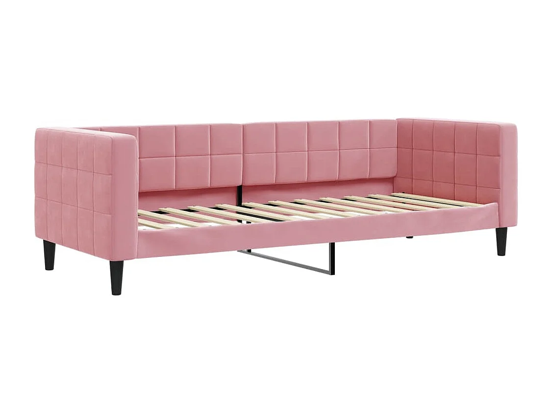 Lit de jour avec gigogne sans matelas rose 80x200 cm