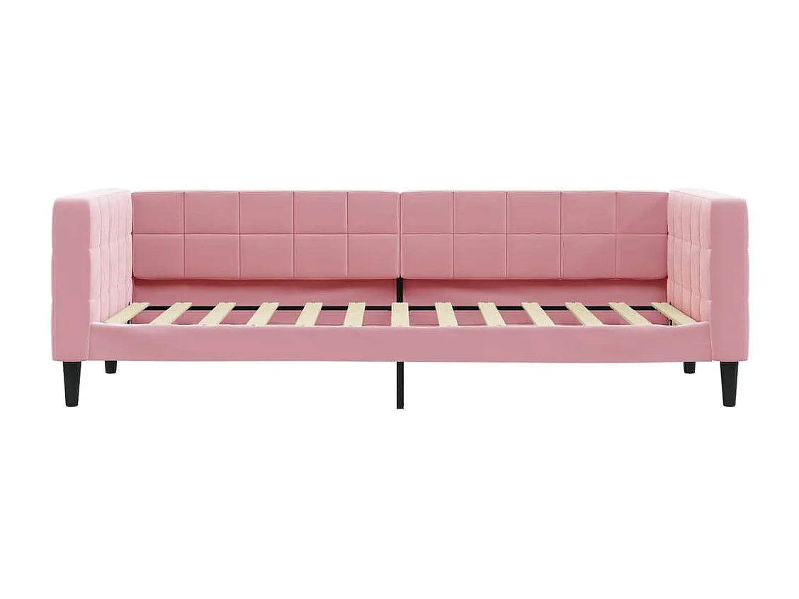 Lit de jour avec gigogne sans matelas rose 80x200 cm