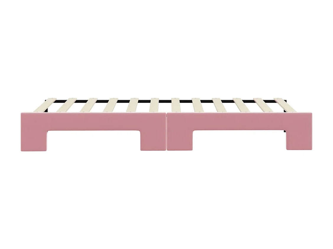 Lit de jour avec gigogne sans matelas rose 80x200 cm