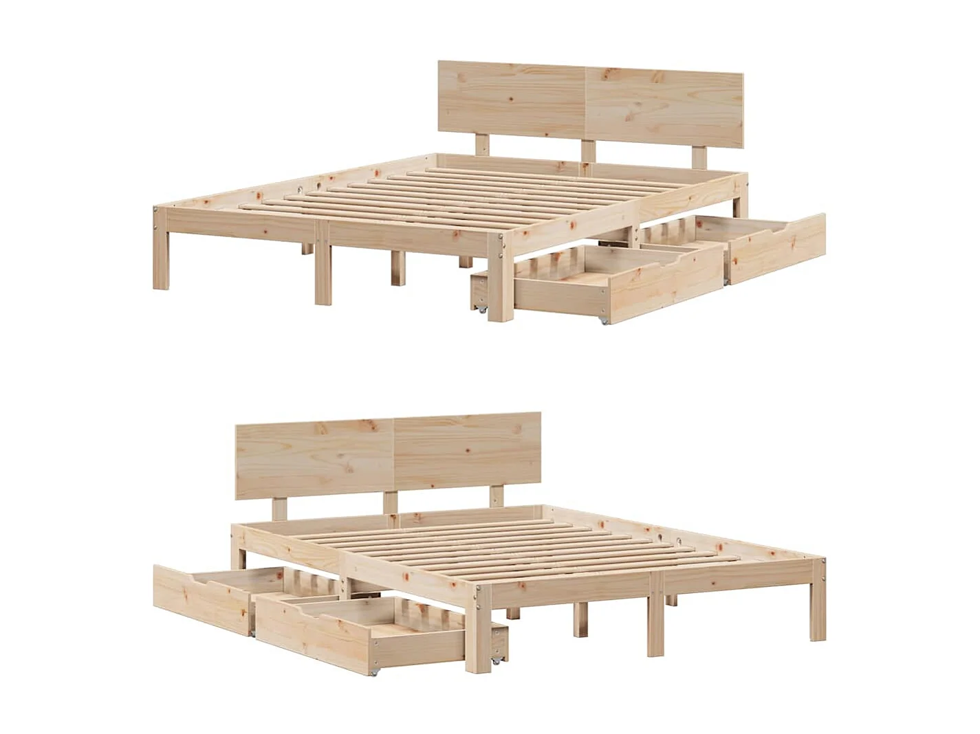 Struttura letto con cassetti senza materasso 120x190 cm