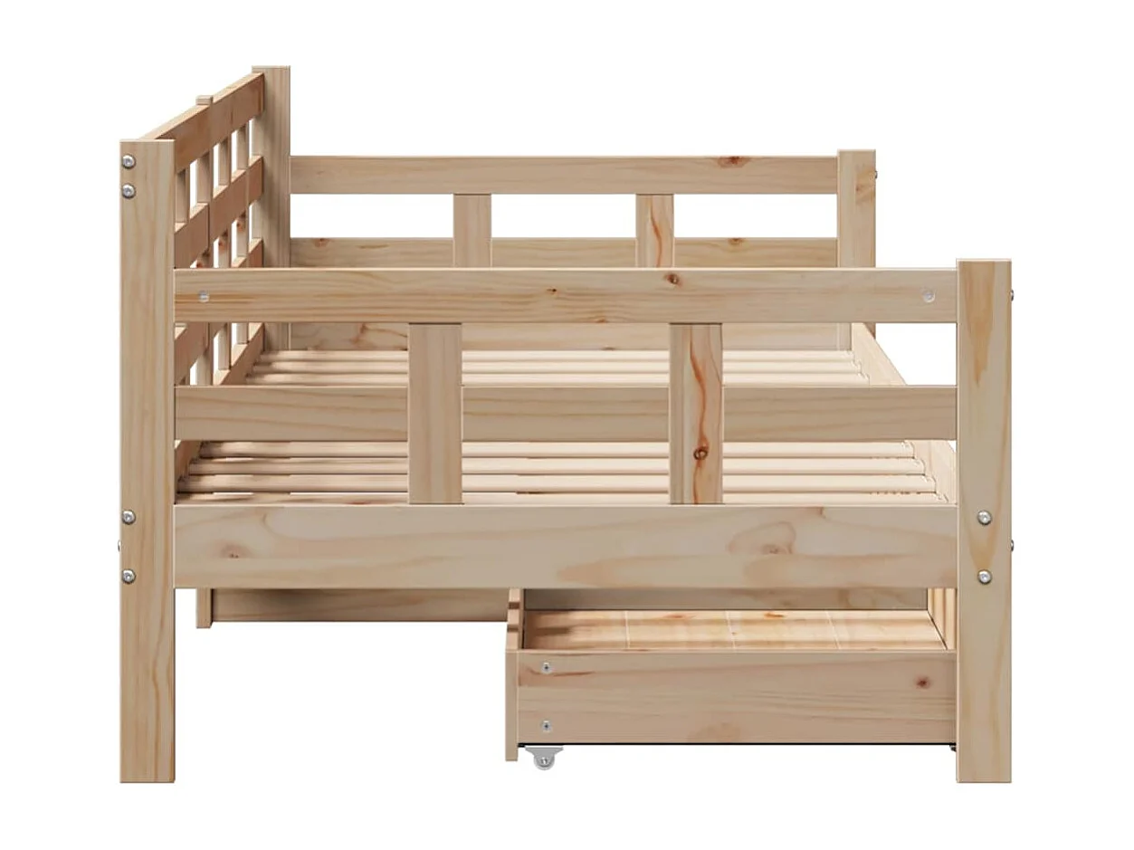 Lit de jour avec tiroirs sans matelas 80x200 cm bois massif