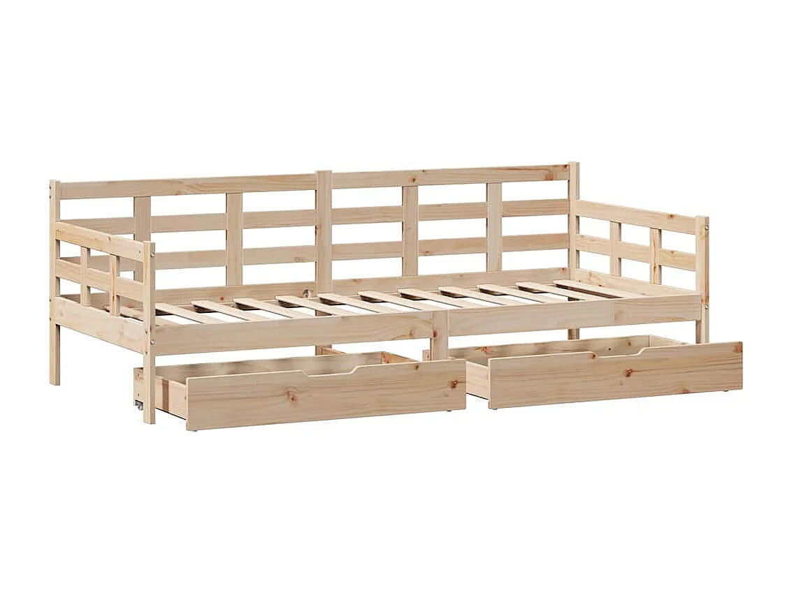 Lit de jour avec tiroirs sans matelas 80x200 cm bois massif