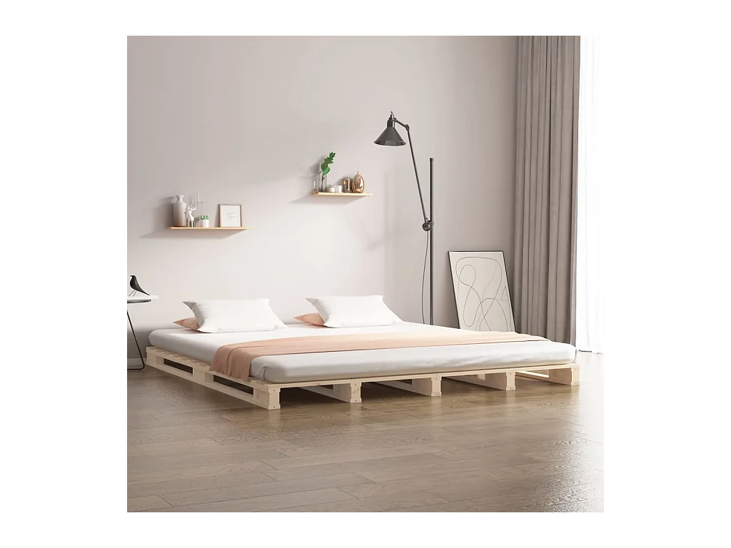 Lit de palette 140x190 cm bois de pin massif