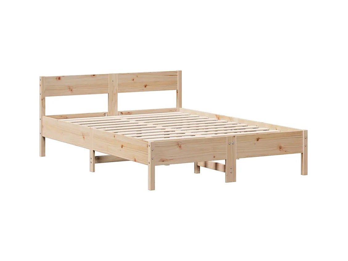 Bibliotheekbed zonder matras 140x190 cm massief grenenhout