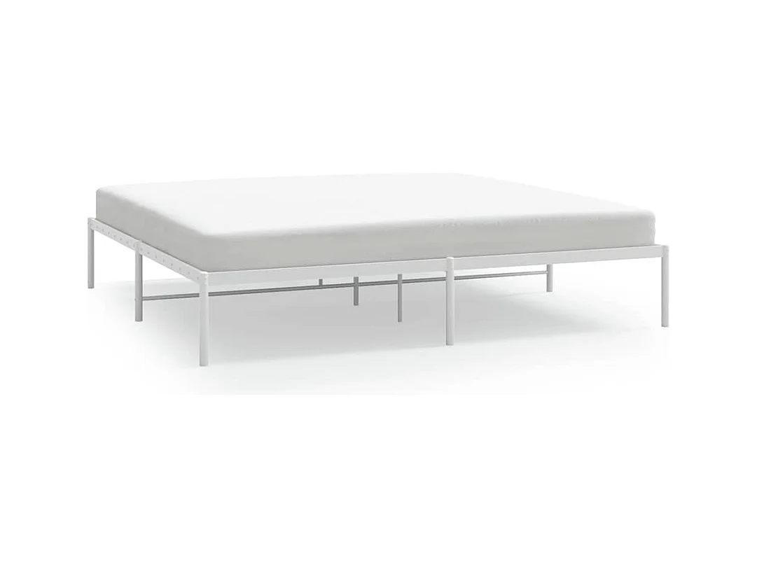 Struttura letto in metallo senza materasso bianco 180x200 cm