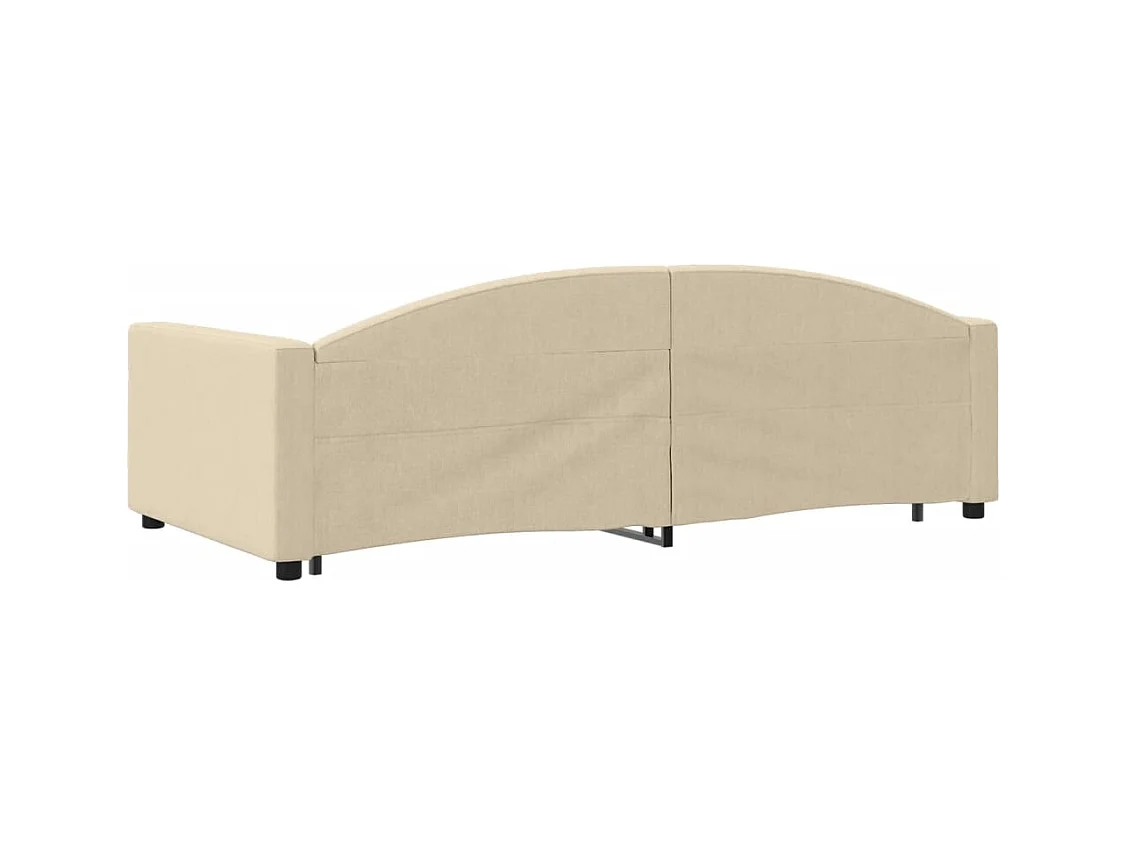 Dagbed met onderschuifbed en lades crème 100x200 cm stof