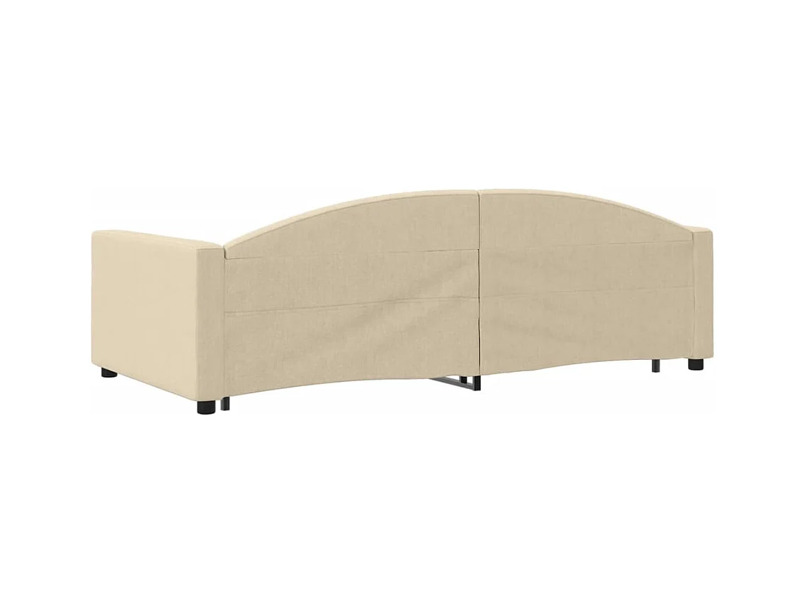 Dagbed met onderschuifbed en lades crème 100x200 cm stof
