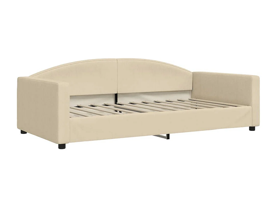 Dagbed met onderschuifbed en lades crème 100x200 cm stof