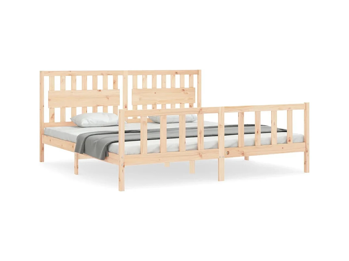 Cadre de lit sans matelas 200x200 cm bois massif de pin