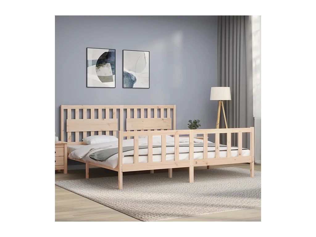 Cadre de lit sans matelas 200x200 cm bois massif de pin