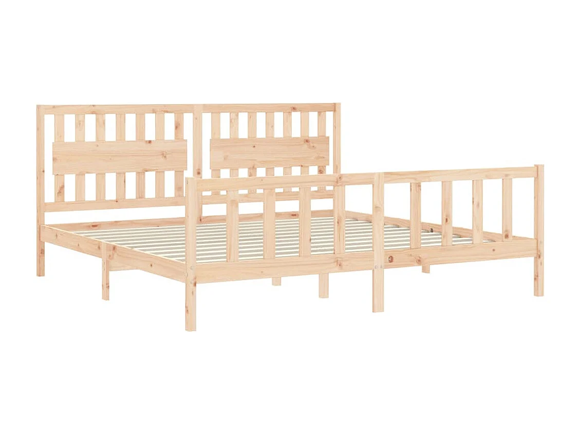 Estructura de cama sin colchón 200x200 cm madera maciza de pino