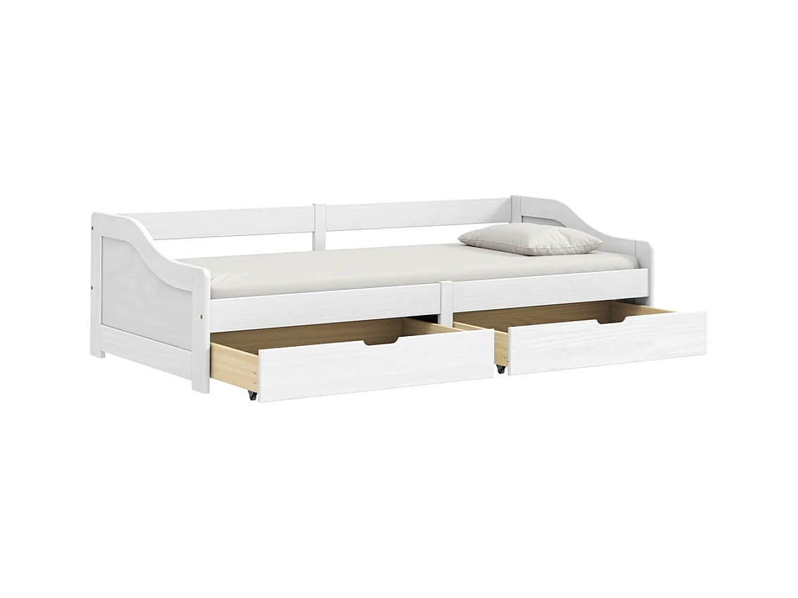 Cama de día con 2 cajones sin colchón IRUN blanco 90x200 cm