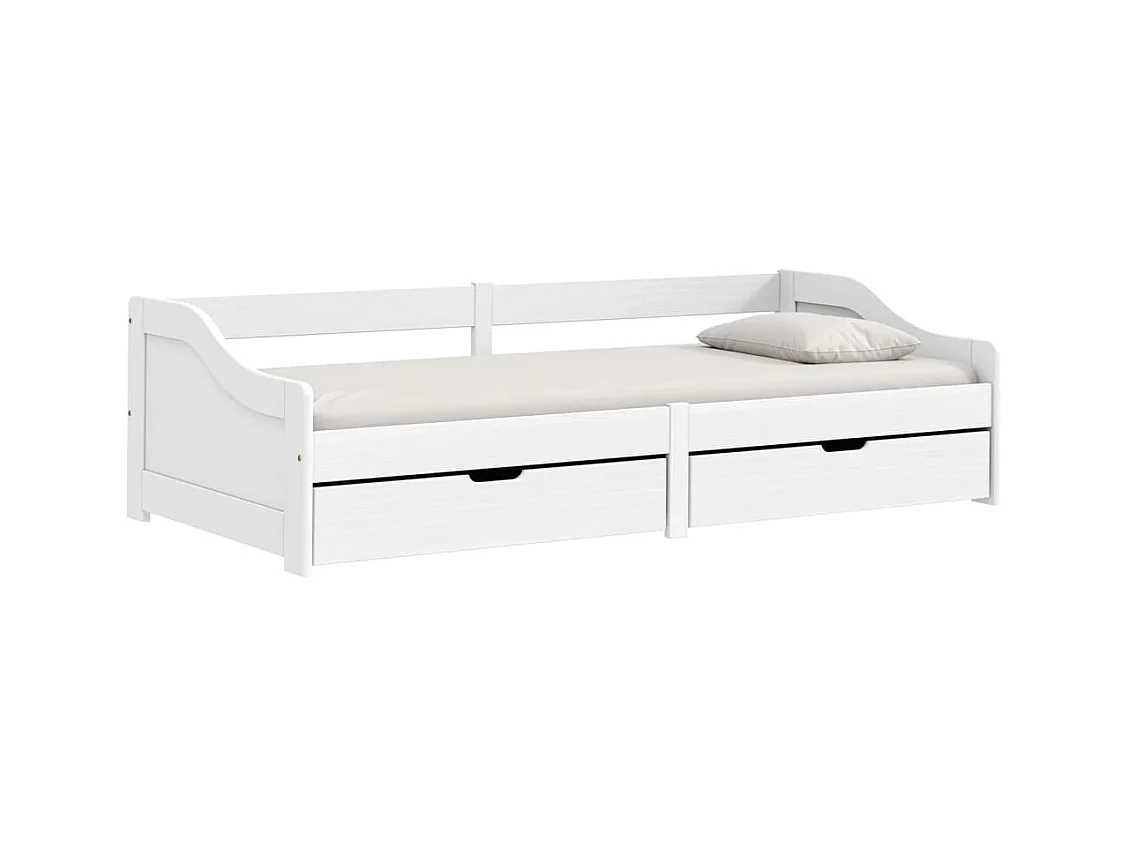 Lit de jour avec 2 tiroirs sans matelas IRUN blanc 90x200 cm