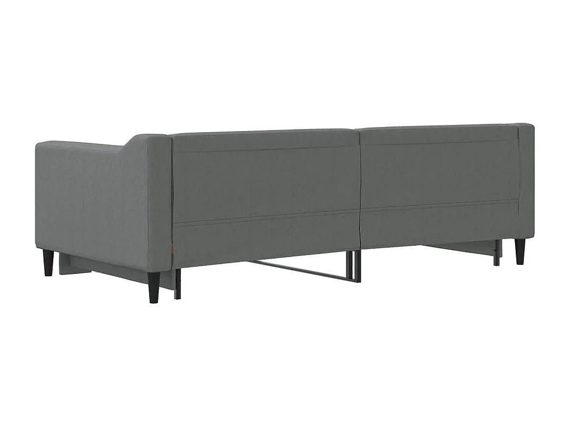 Lit de jour avec gigogne sans matelas gris foncé 90x190 cm