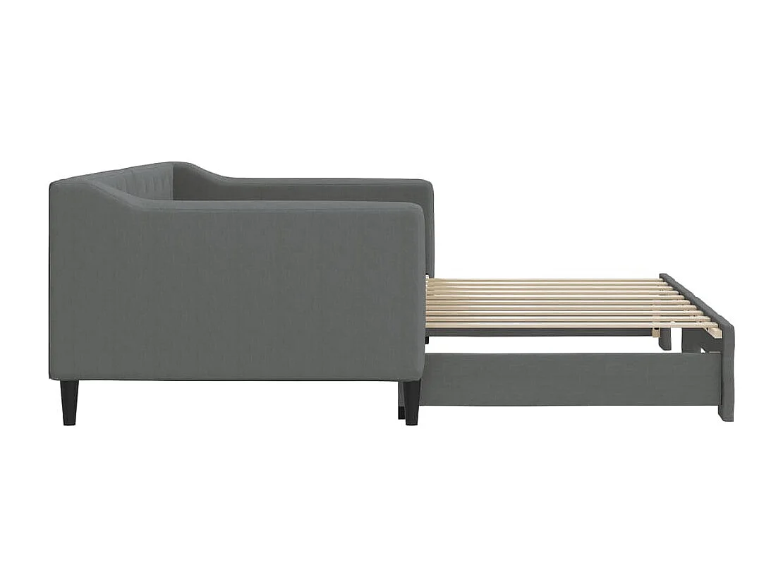 Tagesbett mit Ausziehbett ohne Matratze dunkelgrau 90x190 cm