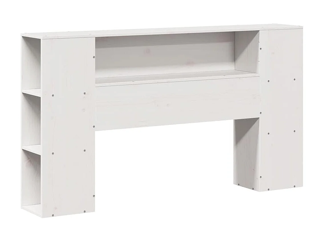 Letto libreria bianco senza materasso 135x190 cm in legno massello di pino