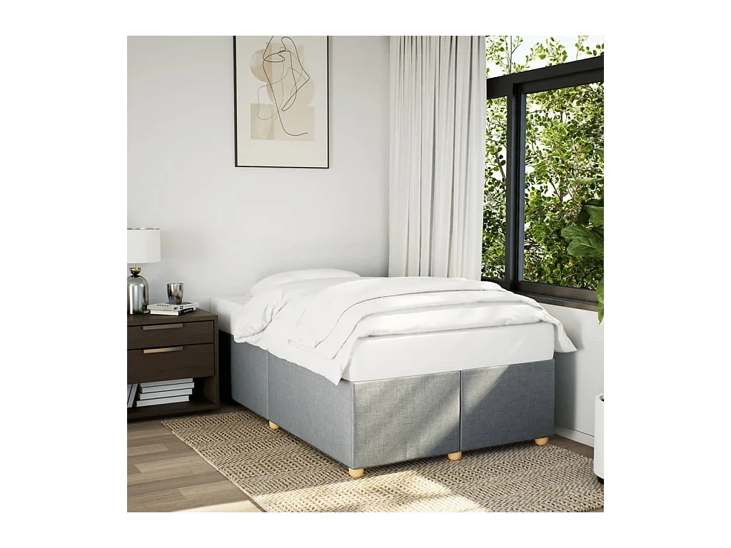 Bedframe zonder matras lichtgrijs 120x190 cm stof