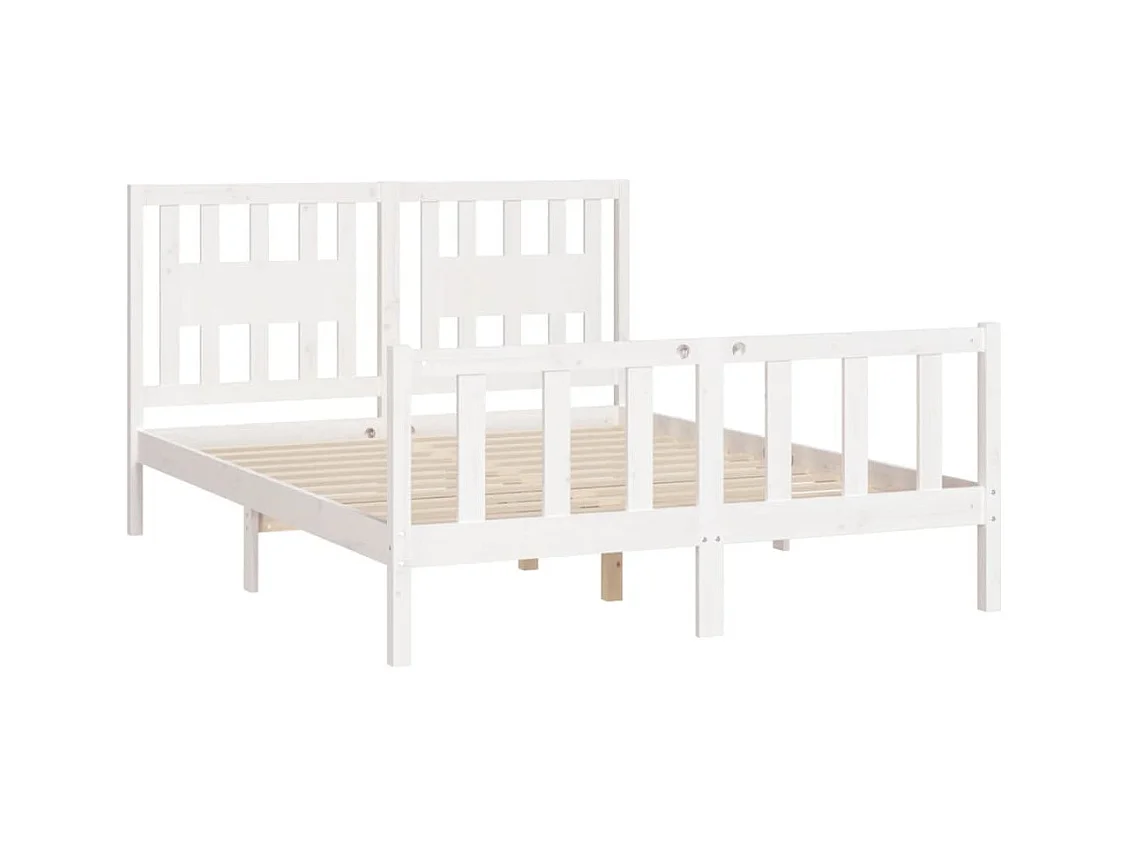 Bedframe zonder matras wit massief grenenhout 140x200 cm