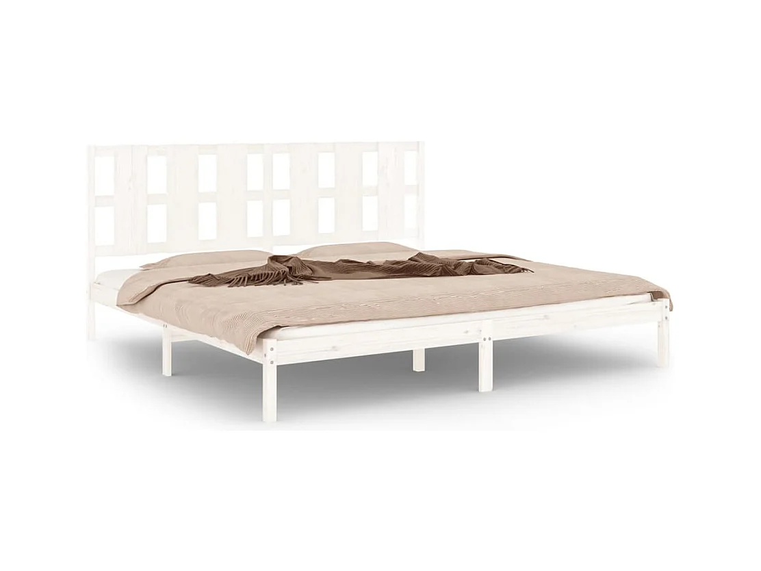 Struttura letto senza materasso bianco 180x200 cm in legno massello