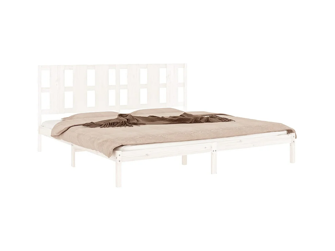 Struttura letto senza materasso bianco 180x200 cm in legno massello