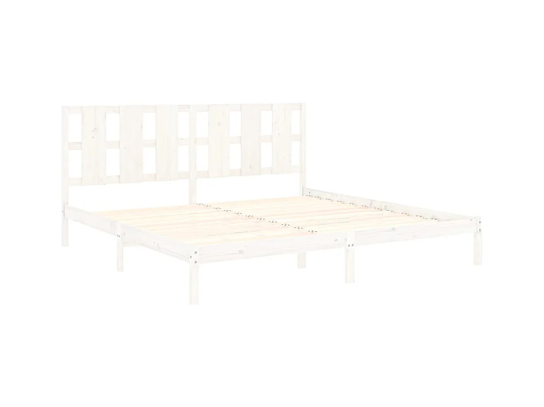 Struttura letto senza materasso bianco 180x200 cm in legno massello