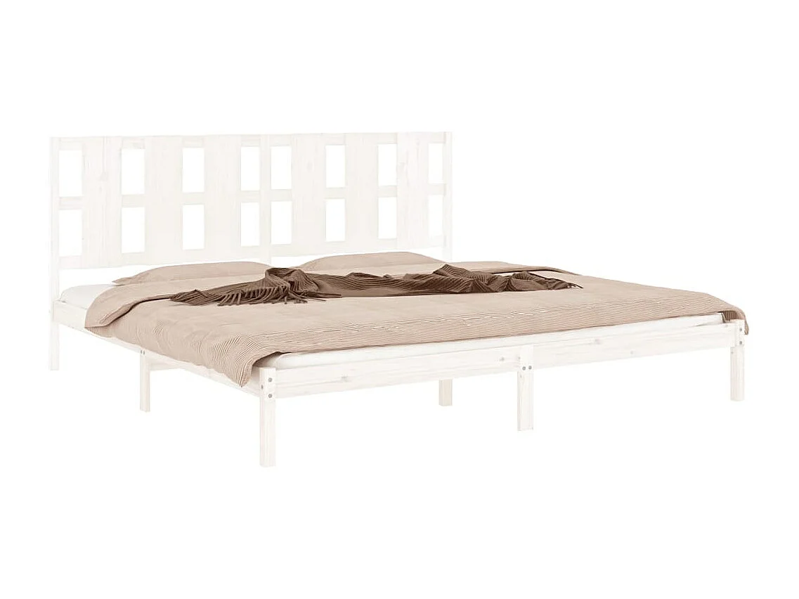 Bettgestell ohne Matratze weiß 180x200 cm Massivholz