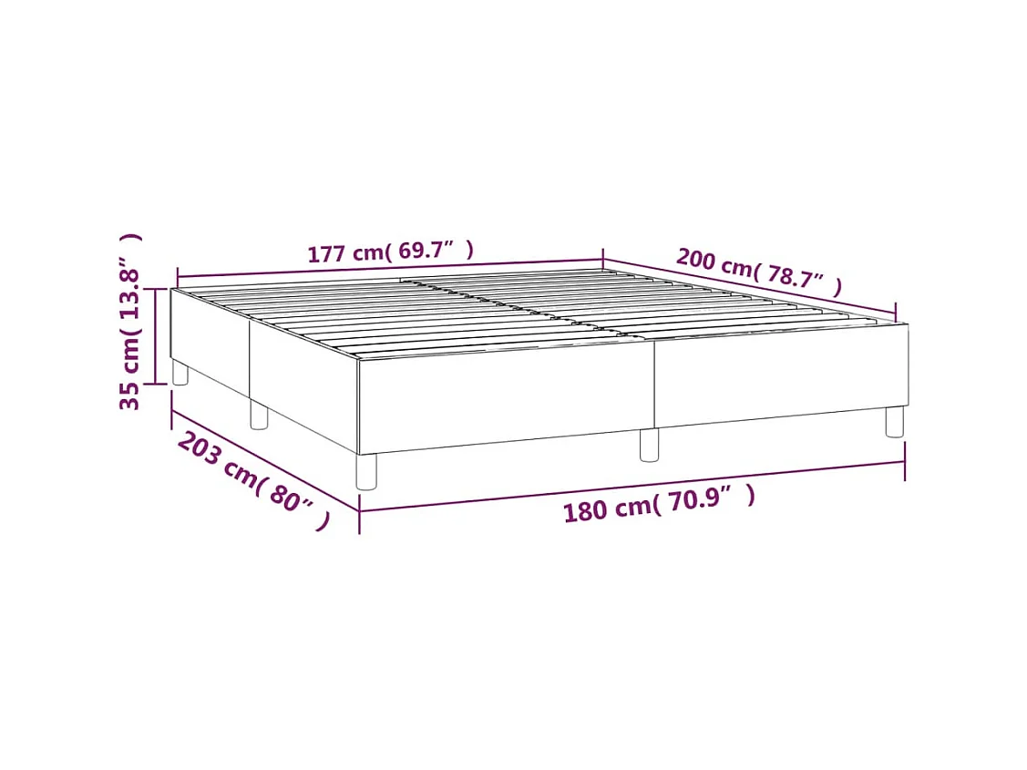 Struttura letto senza materasso tessuto nero 180x200 cm
