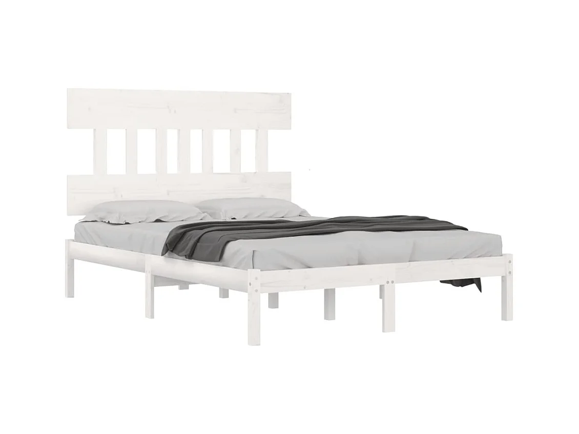 Bedframe zonder matras wit 140x200 cm massief hout