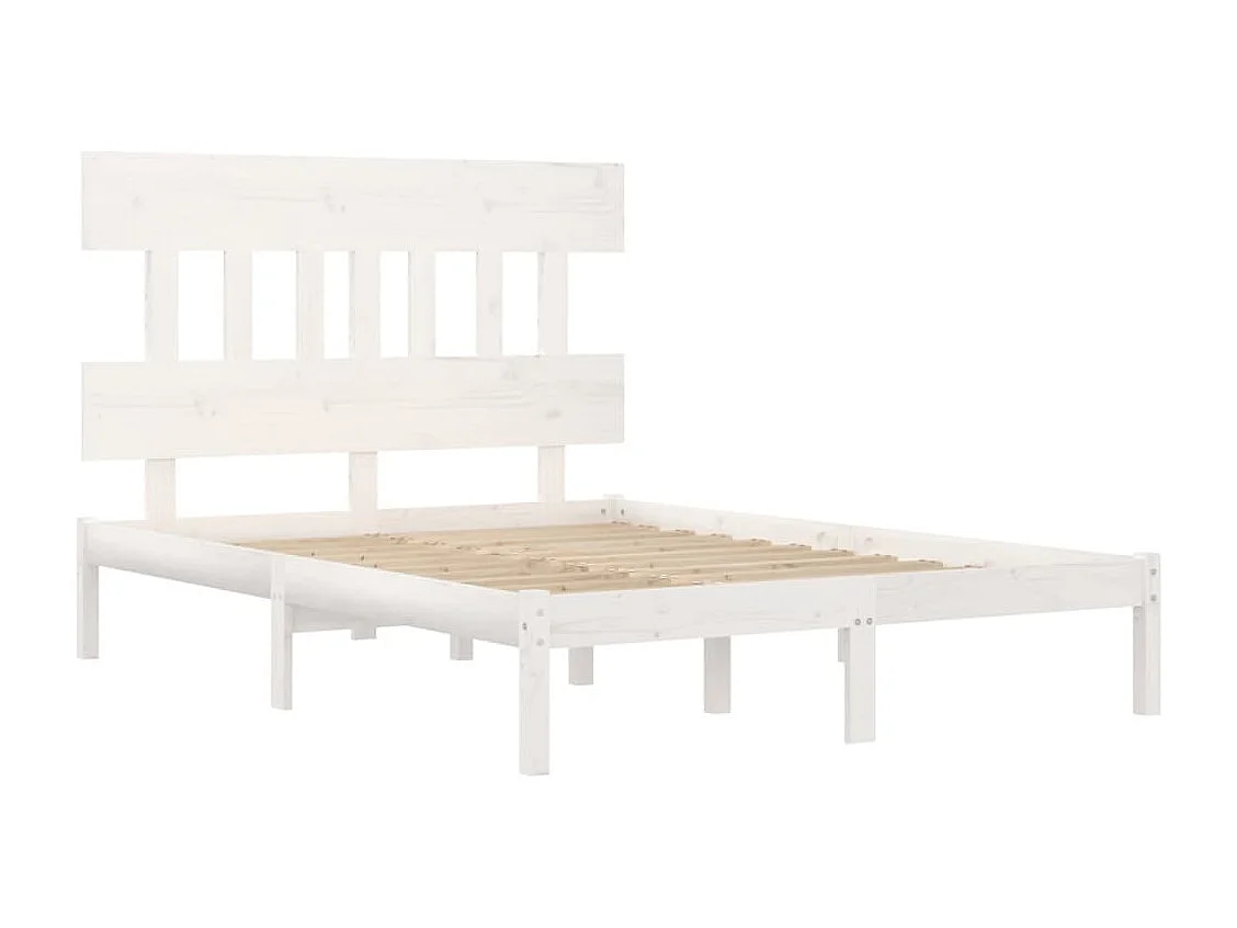 Cadre de lit sans matelas blanc 140x200 cm bois massif