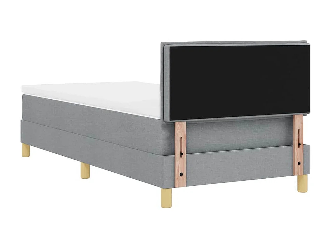 Boxspringbed met matras Lichtgrijs 90 x 190 cm stof