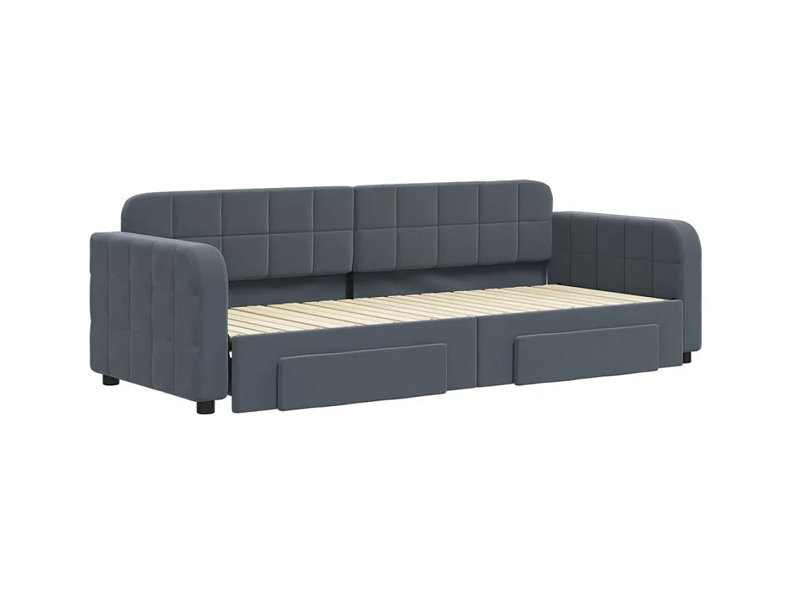 Tagesbett mit Ausziehbett und Schubladen ohne Matratze 80x200 cm